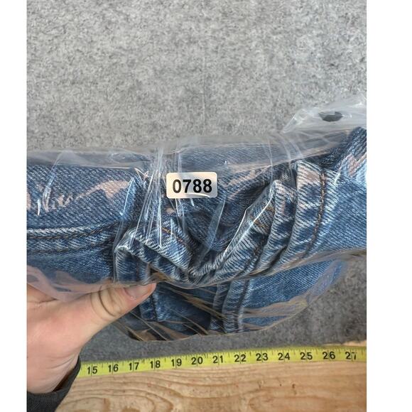 Levis Denim Jean Side Slit Midi Skirt Womens 29 Blue 5 Pockets Faded Button Fly - Picture 9 of 9